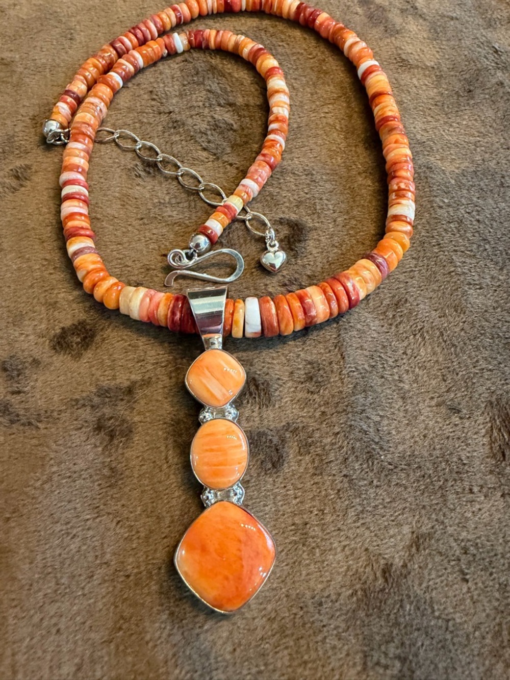 Jay King Carnelian Agate Pendant & Bead Necklace (223)
